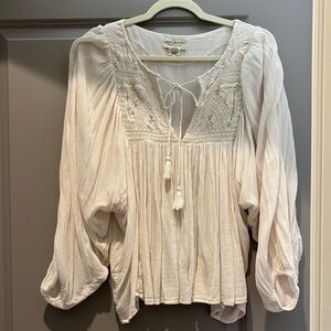Denim & Supply Ralph Lauren Cream Peasant Blouse